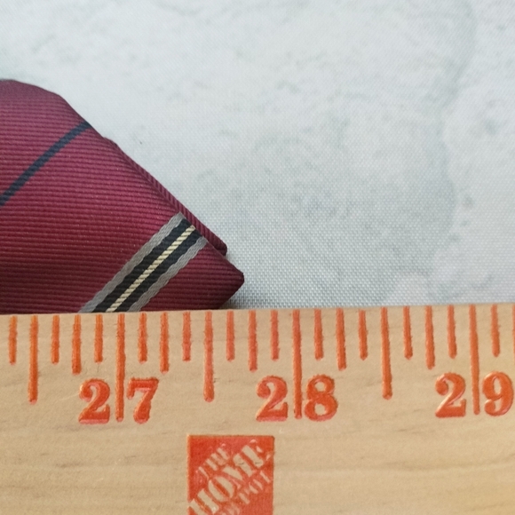 Dior Red Maroon Tie Necktie Multicolored Striped Textured Formal Blend material - Picture 6 of 12